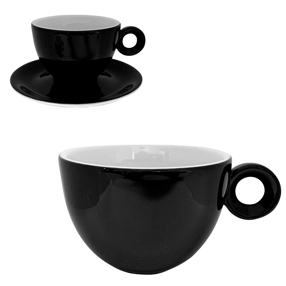 Bola/Rondo Cappuccino Kop zwart-wit 20 cl.